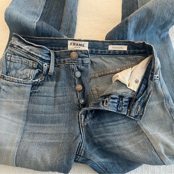 Frame Denim Two-Tone Blue Jeans - Picture 4 of 8